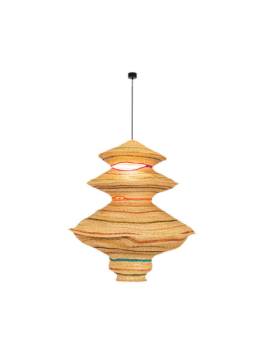 Zambelis Lights Natural Μοντέρνο Κρεμαστό Φωτιστικό Μονόφωτο με Ντουί E27 Πολύχρωμο 22246 